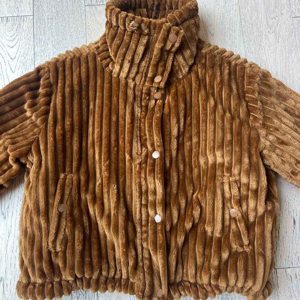 BDG Tan Ribbed Puff Jacket Size Small - Picture 12 of 13
